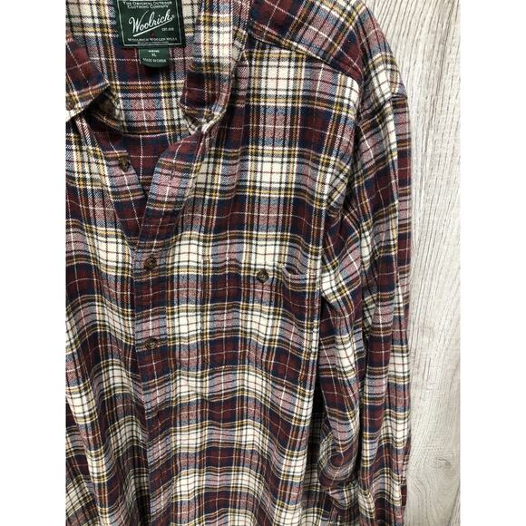Woolrich Flannel Long Sleeve Button Down Shirt Multi Plaid Hiking Camp Men's XL - Picture 2 of 4